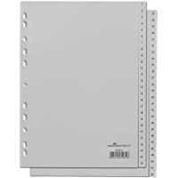 Durable 650410 Índice de números - A4- lengüetas en relieve 1-52- cobertura completa de PP- 1 pieza- gris